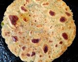 A picture of step 5 of Pizza flavour palak paneer paratha.