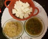 A picture of step 1 of Oil free peas paneer.