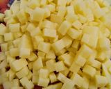 A picture of step 1 of Fried potatoes and chicken samosa.