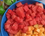Foto langkah ke 1 dari resep Salad Buah Matcha.