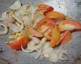 A picture of step 1 of Afghani egg curry.