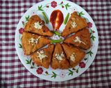 A picture of step 15 of Lauki-Chhupi Leftover Roti Pakodas.