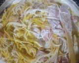 Foto del paso 4 de la receta: Spaghetti blanco con jamón, salchichas y tocino😋😋