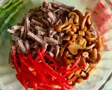 A picture of step 3 of Salad with Boiled Beef and Pickled Honey Mushrooms.