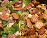 A picture of step 3 of Jambalaya.