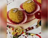 A picture of step 9 of Orange Coconut Laddu.