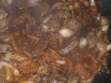 Kibda (Egyptian liver sauce) and French fries