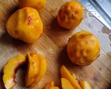 A picture of step 1 of Peach cobbler.
