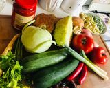 Paradicsomos zöldségleves recept fázis 1 fotója