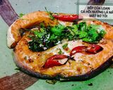 Hình bước làm 3 của món Cá hồi nướng lá mắc mật bơ tỏi
