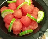 A picture of step 5 of Watermelon Feta Cheese Salads.