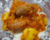 Foto del paso 2 de la receta: Arroz con queso y salsa de chorizos bombom con papas