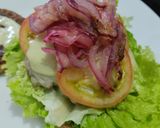 Foto del paso 12 de la receta: Hamburguesa🥩de res 🧀en pancakes🧇de vegetales🍔🥯🥞