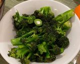 A picture of step 3 of Boiled purple sprouting broccoli with ginger and soy sauce in 5 mins.