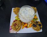 A picture of step 4 of Rose shaped oats granuola with buttermilk.