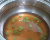 A picture of step 1 of Egg Drops Capsicum Soup.