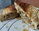 Foto del paso 6 de la receta: Sándwich🥙🍆🍯 de berenjenas tatemadas, cebolla, queso y salsa de garbanzos🌮🌯🧆