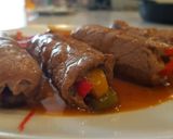 Foto del paso 8 de la receta Rollitos de ternera con pimientos en salsa de vino blanco