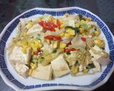 Foto langkah ke 6 dari resep Tumis tahu susu sawi putih.