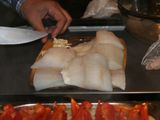 Bacalao con pimientos asados