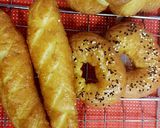 A picture of step 12 of Pretzels,Bagels and almond Buns with 1 dough.