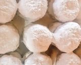 A picture of step 3 of Kourabiedes (Greek Almond Shortbread Cookies).