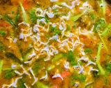 A picture of step 4 of Chota halkkusha (thumbai) rasam.