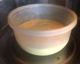 A picture of step 1 of Instant Dhokla ready in four minutes.