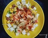 A picture of step 2 of Corn honey masala chat.