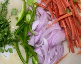 A picture of step 1 of Creamy One Pot Chicken Fajita with Noodles.