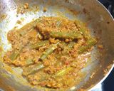 A picture of step 4 of Drumsticks sabji.