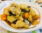 Hình bước làm 9 của món Phổ tai kho củ, đậu và nấm