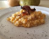 A picture of step 9 of Pumpkin Risotto with Crispy Bacon.