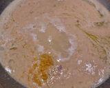 A picture of step 2 of Lemony Hummus Pasta.