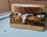 Foto del paso 8 de la receta: Sándwich🥪 de tofu de lentejas bbq...🤔🥐🫑