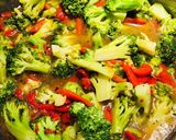 A picture of step 4 of Easy Italian Herb Broccoli 🥦 with Roasted Red Peppers.