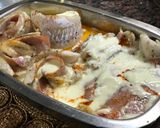 Foto del paso 4 de la receta: Filetes de merluza rellenas con jamón y queso, acompañadas con puré de calabacín