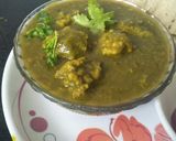 A picture of step 1 of Daal Palak & dal pakodi curry.