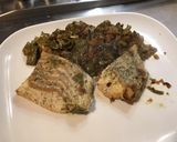 Une image de l'étape 12 de Filets de lieu noir aux oignons, poivrons et anis vert.