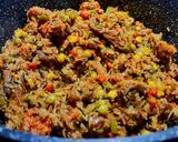 Foto del paso 7 de la receta: MEZCLA DE Arroces con Chorizo Oreado y Tocino de Cerdo🐽...!