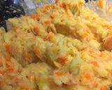 Foto del paso 6 de la receta: Pastel de bacalao, merluza y gambas, con kale y queso feta