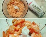 Foto del paso 7 de la receta Canelones rellenos de puerros y langostinos con bechamel de romesco