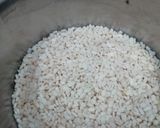 A picture of step 1 of Dahi Vada Chaat.