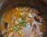 A picture of step 4 of Green Tuvar purple yams sabji.