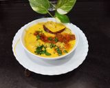 A picture of step 7 of Methi Pakoda Kadhi.