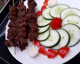 A picture of step 6 of Ram meat suya.