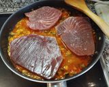Foto del paso 5 de la receta: Pisto de calabacín con atún y acompañado con Pulpo a la Gallega