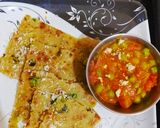 A picture of step 4 of Paneer paratha.