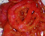 A picture of step 7 of Red Jalebi.