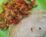 A picture of step 1 of Chapati with vegetables source.